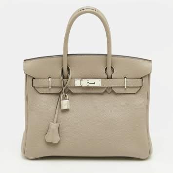 مملوكة مسبقًا Hermes Birkin 30 Trench Togo Leather Palladium Finish Tote