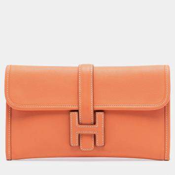 Pre Owned Hermes Orange Swift Jige Duo