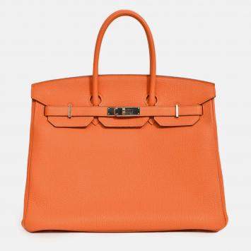 Pre Owned Hermes 2013 Orange Togo Leather Birkin 35