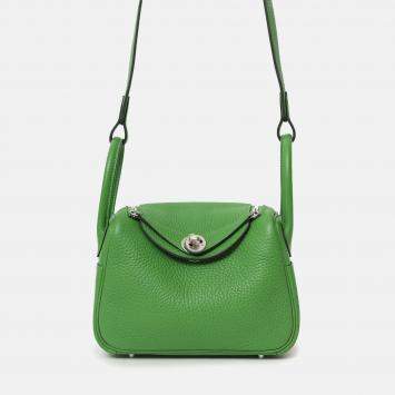 Pre Owned Hermes 2024 A9 Vert Yucca Clemence Mini Lindy 20