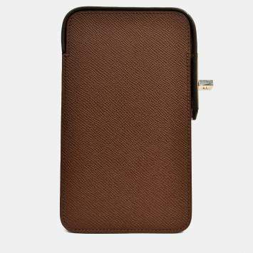Pre Owned Hermes Brown Epsom 'Hac a Box Phone Case' with Strap