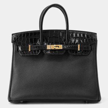 مملوكة مسبقًا Hermes Birkin Touch Black Niloticus Taurillon Size 25