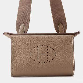 Pre Owned Hermes Videpoches Etoupe Togo Leather