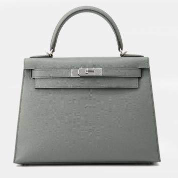 Pre Owned Hermes Kelly Sellier Vert Amand Epsom Size 28