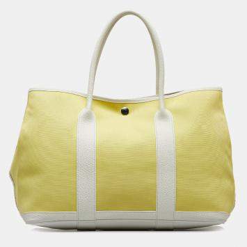 مملوكة مسبقًا حقيبة هيرمس جاردن بارتي 36 نيجوندا وتويل أبيض وأصفر