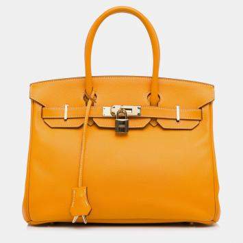 Pre Owned Hermes Yellow Epsom Birkin Retourne 30