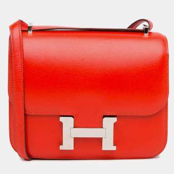 Pre Owned Hermes Red Mini Tadelakt Constance 18