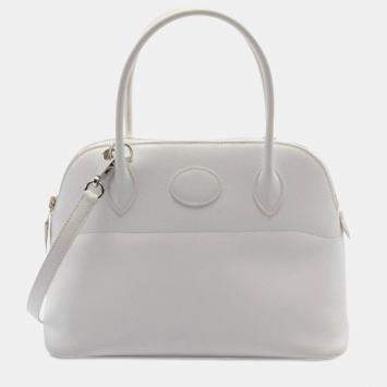Pre Owned Hermes White Epsom Bolide 27
