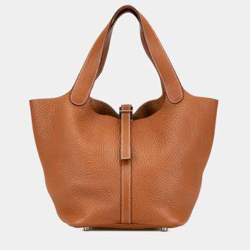 مملوكة مسبقًا Hermes Brown Clemence Picotin 22