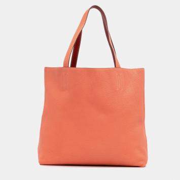 Pre Owned حقيبة هيرمس دابل سنس 36 جلود كليمونس وردية حمراء