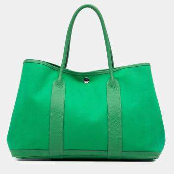 Pre Owned حقيبة هيرمس غاردن بارتي 36 نيجوندا وقماش للحدائق أخضر