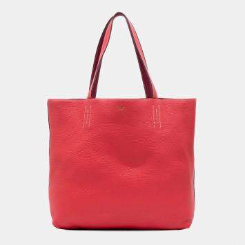 Pre Owned Hermes Pink Red Clemence Double Sens 36