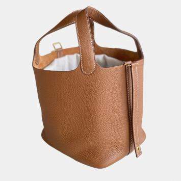 Pre Owned Hermes Picotin Lock 18 Gold with gold hardware