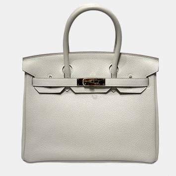 Pre Owned Hermes Birkin 30 Milkshake white Togo with rose gold hardware
