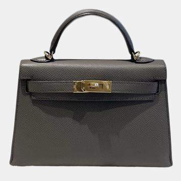 مملوكة مسبقًا Hermes Mini Kelly II Epsom Etain with gold hardware