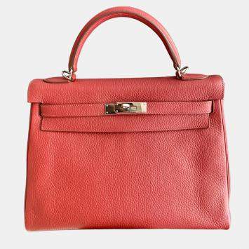 مملوكة مسبقًا Hermes Kelly 32 red Togo with palladium hardware