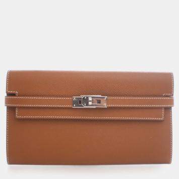 مملوكة مسبقًا Hermes Brown Epsom Kelly Longue Wallet