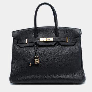 مملوكة مسبقًا Hermes Black Togo Birkin Retourne 35