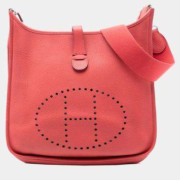 Pre Owned Hermes Red Clemence Evelyne III 33