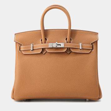Pre Owned Hermes Birkin Gold Togo Leather Size 25