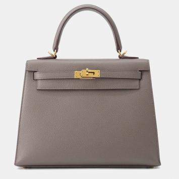 Pre Owned Hermes Kelly Sellier Etain Epsom Size 25