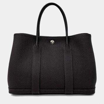 Pre Owned حقيبة هيرمس جاردن بارتي جلد أسود 30