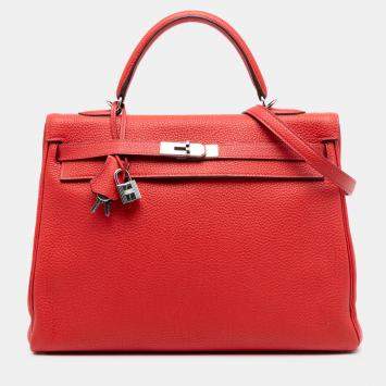 مملوكة مسبقًا Hermes Red Togo Kelly II Retourne 35