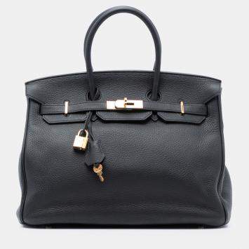 مملوكة مسبقًا Hermes Blue Togo Birkin Retourne 30