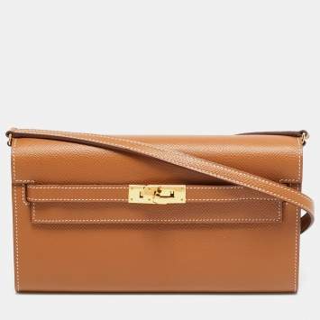 مملوكة مسبقًا Hermès Kelly To Go Gold Epsom Leather Wallet
