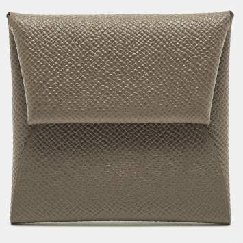 مملوكة مسبقًا Hermes Bastia Etoupe Epsom Leather Change Purse