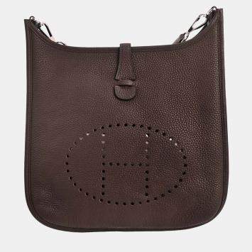 مملوكة مسبقًا Hermes Chocolat Togo Evelyne 3 29 PM Shoulder Bag