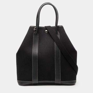 Pre Owned Hermes Black Toile and Negonda Garden File 28