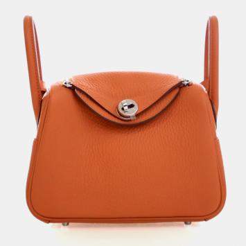 مملوكة مسبقًا Hermes Orange Clemence Mini Lindy 20