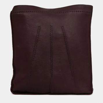 Pre Owned Hermes Burgundy Leather Toudou Shoulder Bag