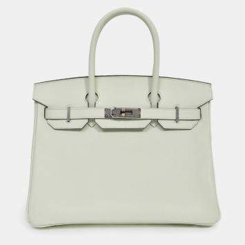 Pre Owned Hermes 2023 Vert Fizz Epsom Leather Birkin 30