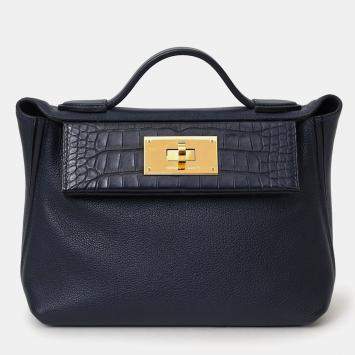 Pre Owned Hermes 2022 Blue Nuit Evercolour/Alligator Touch 24/24 21