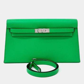 Pre Owned Hermes Leather Vert Cosmics Kelly Elan (B)
