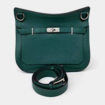 Pre Owned Hermes Green Leather Zipcher 28 (Q)