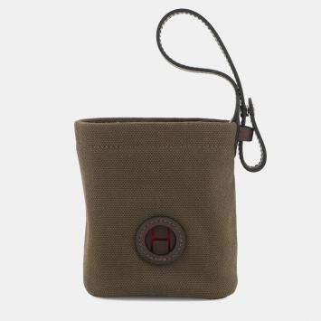مملوكة مسبقًا Hermes Dog Treats Pouch On The Go Khaki/ Feu Coating Canvas