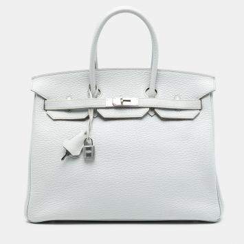 Pre Owned Hermes White Togo Birkin Retourne 35