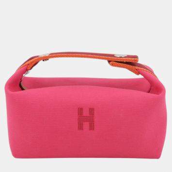 Pre Owned Hermes Pink Red Small Toile Bride A Brac Case
