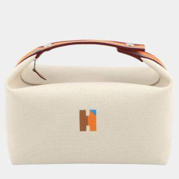 مملوكة مسبقًا Hermes Beige Red Large Toile Bride A Brac H Pavillon Case