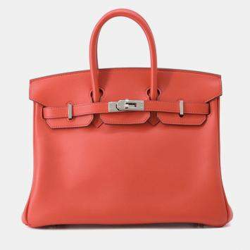 Pre Owned Hermes Birkin Rouge Coeur Swift Leather Size 25
