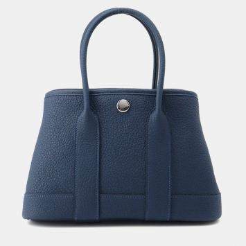 Pre Owned Hermes Neo Garden Blue De Prusse Negonda Leather Size 23