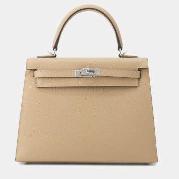 Pre Owned Hermes Kelly Sellier Poussiere Epsom Size 25