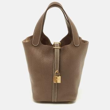 Pre Owned حقيبة هيرمس بيكوتين لوك 18 جلد انكري توغو أزرق/أزرق داكن