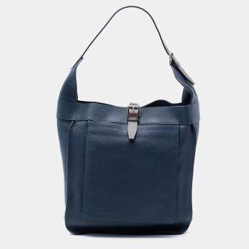 Pre Owned Hermes Blue Clemence Marwari PM