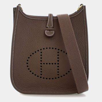 Pre Owned Hermes Brown Clemence Evelyne 16 Amazone