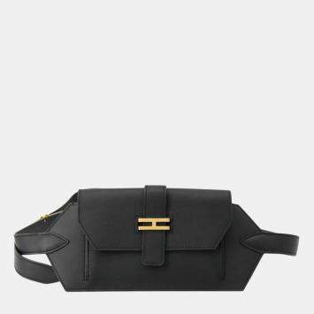Pre Owned Hermes Black Swift Elan Pocket 24 Belt Bag