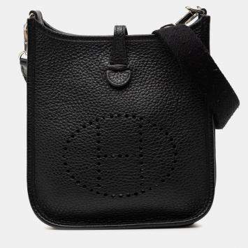 Pre Owned Hermes Black Clemence Evelyne TPM 16